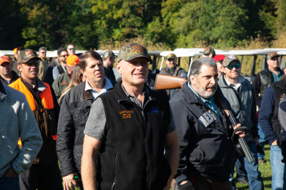 Group of hunters at outdoor shooting event