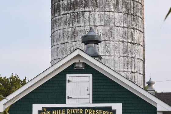 Ten Mile River Preserve building with silo