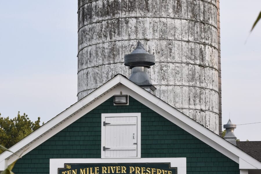 Ten Mile River Preserve building with silo