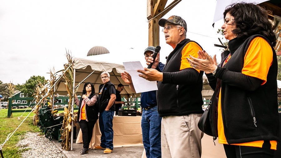 Community speakers at outdoor fall festival